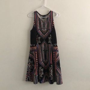 Geometric Patterned Black Dress